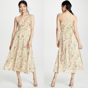 NEW Jill Stuart Sarah Ruched Floral Midi Dress